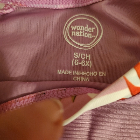Wonder Nation lilac floral long sleeve rash guard S 6-6x NWT - Picture 5 of 5
